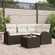 vidaXL Conjunto de Sofá de Jardim 5 Peças com Almofadas em Rattan Sintético Cinza