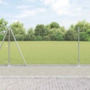 vidaXL Conjunto de Postes de Cerca Prateado 25 x 1,2 m Aço galvanizado