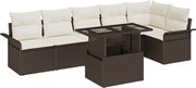 vidaXL Conjunto de Sofá de Jardim 7 pcs Castanho Rattan Sintético