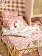 Conjunto capa de edredão e fronha estampado rosa