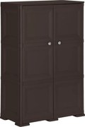 vidaXL Armário de plástico 79x43x125 cm design de madeira castanho