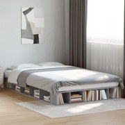 vidaXL Estrutura de cama 135x190 cm derivados de madeira cinza cimento