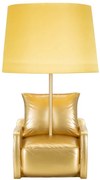 Candeeiro de Mesa "Midcentury Yellow" — Ø 26x46 cm — Resina Dourada e