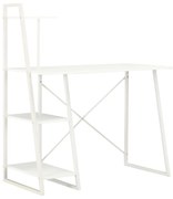 Secretária com unidade de prateleiras 102x50x117 cm branco