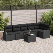 vidaXL Conjunto de Sofá para Jardim com 7 Peças e Almofadas em Bege, Rattan Sintético.