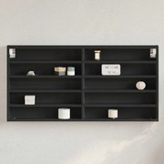 vidaXL Armário vitrine 100x8,5x50 cm derivados de madeira preto