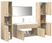 vidaXL 5 pcs conj. móveis casa banho derivados madeira carvalho sonoma