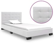 Estrutura de cama 120x200 cm couro artificial branco