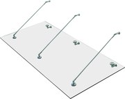 HOMCOM Marquise de vidro para porta, vidro temperado (ESG), aço inoxidável, vidro claro 200x90cm | Aosom Portugal