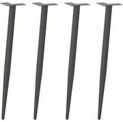 vidaXL Pés de mesa de console formato cônico 4 peças antracite 72-73 cm aço