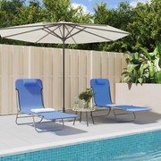 vidaXL Espreguiçadeiras dobráveis 2 pcs textilene e aço azul