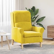 vidaXL Poltrona Amarela Amarelo Standard Têxtil, Madeira