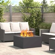 vidaXL Fire Pit Preto 80 x 80 x 40 cm Aço