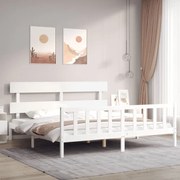 vidaXL Cama sem colchão 200x200 cm madeira de pinho maciça branco