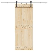 vidaXL Kit de ferragens para porta deslizante 213,5 cm aço preto