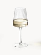Copos de vinho branco artesanais com estrutura canelada Cami, conjunto de 4