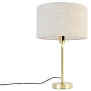 Candeeiro de mesa dourado ajustável com abajur cinzento claro 35 cm - Parte