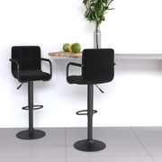 vidaXL Bancos de bar 2 pcs tecido preto