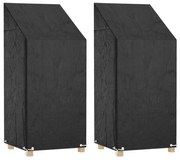 Capas cadeiras jardim 2 pcs 8 ilhós 65x65x110/150cm polietileno