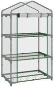 Outsunny Estufa de Jardim com 3 Prateleiras Metálicas e Porta Enrolável Estufa de Varanda Exterior para Cultivo de Plantas Flores 69x49x125cm Transparente