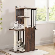 Arranhador Torre para gatos para gatos 60 x 40 x 112 cm de interior de madeira para gatinhos com postes para arranhar de sisal Bolas pendentes Almofad
