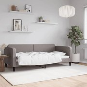 vidaXL Sofá-cama 90x200 cm tecido cinzento-acastanhado