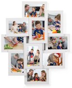 Moldura de fotos em collage para 10 imagens | SONGMICS | 60 x 3.6 x 49.3 cm | branco | RPF20WT.