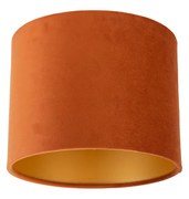 Abajur de tecido laranja com interior dourado 18/18/14 Moderno