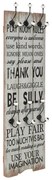 vidaXL Bengaleiro de parede com 6 ganchos 120x40 cm THANK YOU