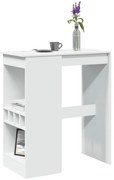 Mesa de bar com prateleiras derivados de madeira branco