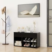 vidaXL Banco sapateira 80x30x45 cm derivados de madeira preto