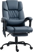 Vinsetto Cadeira de Escritório com 6 Pontos de Massagem por Vibração 5 Modos Apoio de Pés Altura Ajustável 66x75x112-122 cm Azul | Aosom Portugal