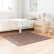 vidaXL Tapete Shaggy Antiderrapante Castanho 120 x 120 cm PP