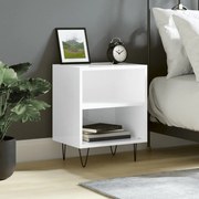 vidaXL Mesa de cabeceira derivados de madeira branco brilhante
