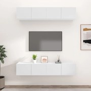 Móveis de TV 4 pcs 80x30x30 cm derivados de madeira branco