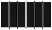 vidaXL Divisória de quarto com 6 painéis 300x180 cm preto