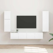 vidaXL Conjunto de móvel de TV 4 pcs Branco Brilhante