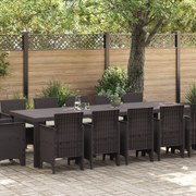 Conjunto de Jantar de Jardim vidaXL de 13 Peças com Almofadas de Ratta