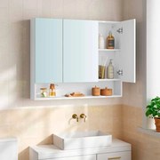 Armário de casa de banho parede com 3 portas 16,5 x 90 x 75 cm branco