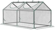 Estufa 119x60x60cm Estufa de Jardim com 2 Janelas Enroláveis para Cult
