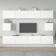 Conjunto móveis de TV 6 pcs madeira processada branco