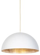 Candeeiro de suspensão industrial branco com ouro 50 cm - Magna Eco Industrial,Moderno