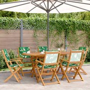 vidaXL Cadeiras de jardim dobráveis 6 pcs tecido/madeira maciça verde