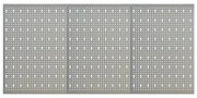 vidaXL Placas perfuradas de parede 3 pcs 40x58 cm aço