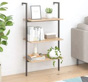 vidaXL Unidade 3 prateleiras 64x35x120,5 cm castanho-claro e preto