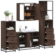 vidaXL 4 pcs conj. móveis WC derivados madeira cor carvalho castanho