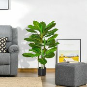 Planta Artificial de 95cm com 33 Folhas Realistas em Vaso de Cimento P