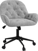 Vinsetto Cadeira de Escritório Poltrona em Veludo Assento Giratório 360° Ajustável em Altura 60x61x81-91 cm Cinzento Claro | Aosom Portugal