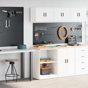 vidaXL Armários de garagem 2 pcs derivados de madeira branco