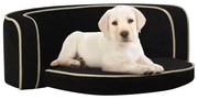 vidaXL Sofá p/ cães dobrável 73x67x26 cm almofadão de pelúcia preto
